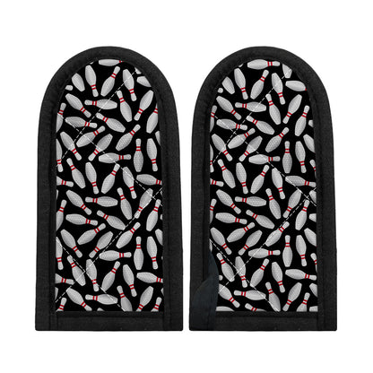 Black Bowling Pins Pattern Print Skillet Handle Cover
