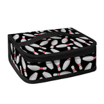 Black Bowling Pins Pattern Print Small Lunch Bag