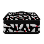 Black Bowling Pins Pattern Print Small Lunch Bag