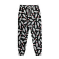 Black Bowling Pins Pattern Print Sweatpants