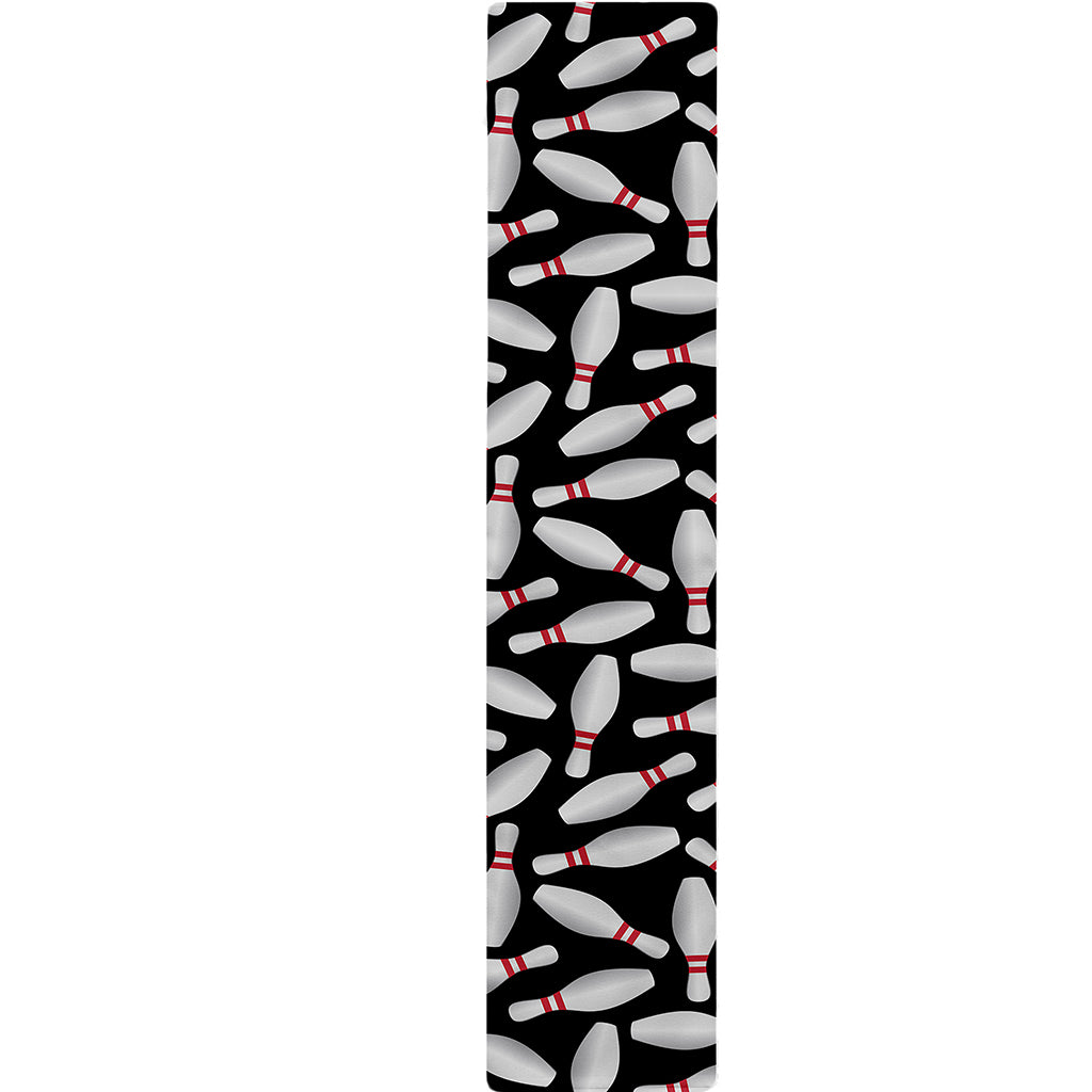 Black Bowling Pins Pattern Print Table Runner