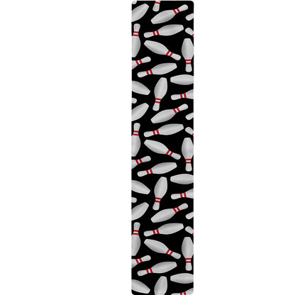 Black Bowling Pins Pattern Print Table Runner