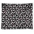 Black Bowling Pins Pattern Print Tapestry