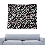 Black Bowling Pins Pattern Print Tapestry