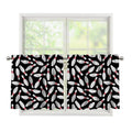 Black Bowling Pins Pattern Print Tier Curtains