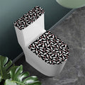 Black Bowling Pins Pattern Print Toilet Lid And Tank Cover Set