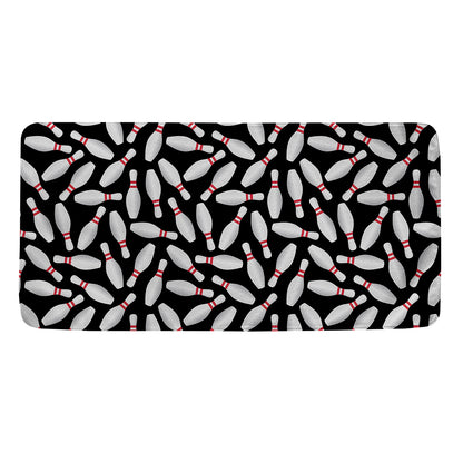 Black Bowling Pins Pattern Print Towel