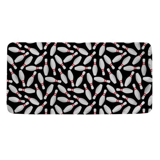 Black Bowling Pins Pattern Print Towel