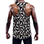 Black Bowling Pins Pattern Print Training Tank Top