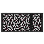 Black Bowling Pins Pattern Print Trifold Wallet