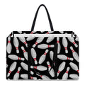 Black Bowling Pins Pattern Print Utility Tote Bag