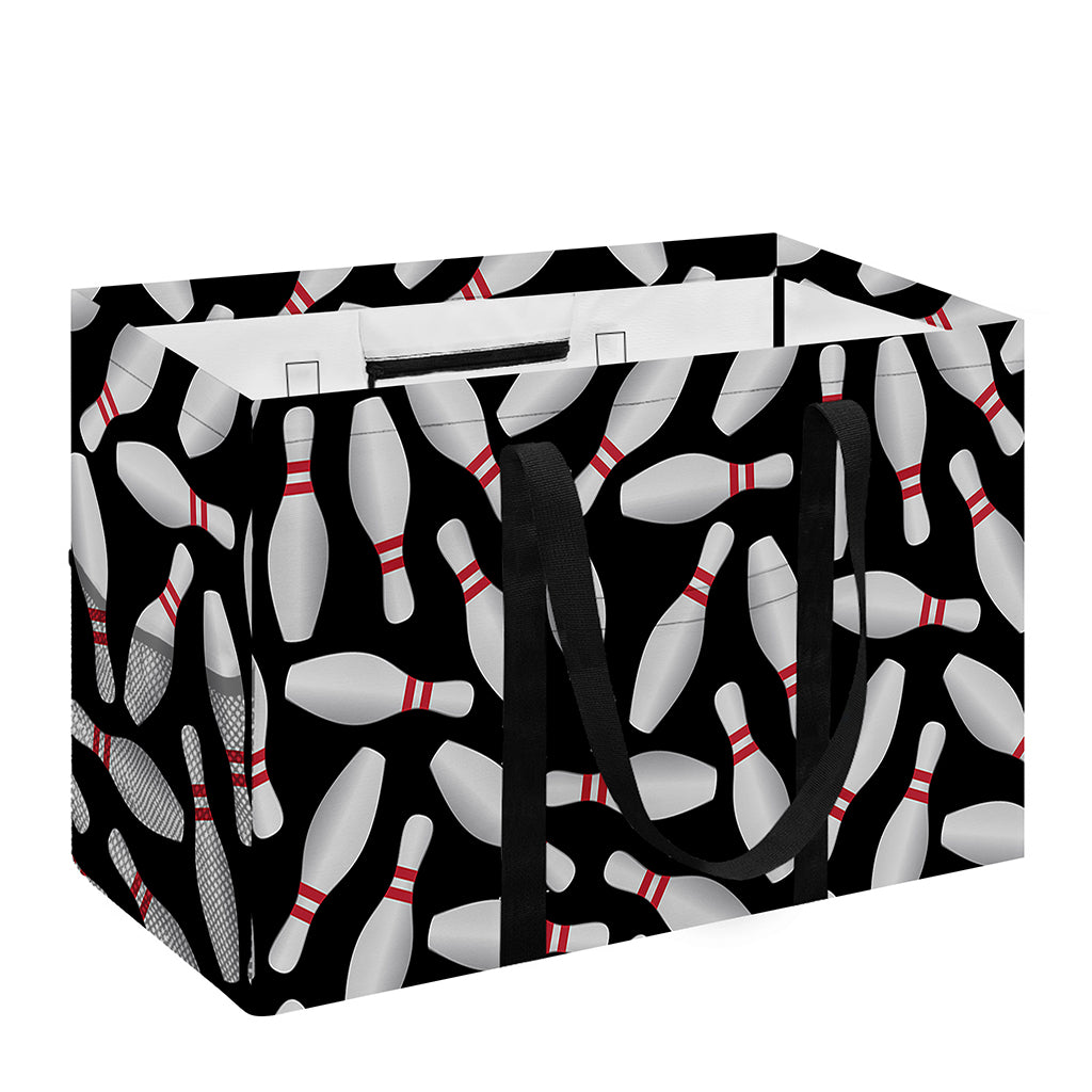 Black Bowling Pins Pattern Print Utility Tote Bag