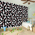 Black Bowling Pins Pattern Print Wall Sticker