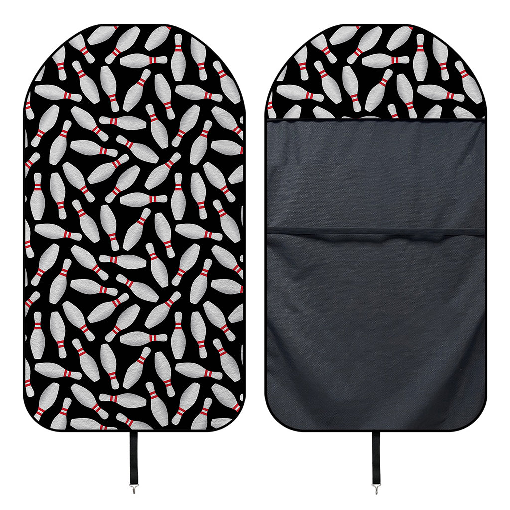 Black Bowling Pins Pattern Print Waterproof Car Seat Cover