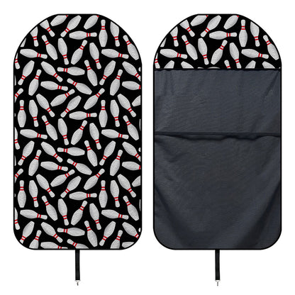 Black Bowling Pins Pattern Print Waterproof Car Seat Cover