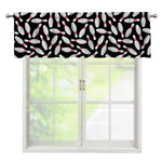 Black Bowling Pins Pattern Print Window Valance