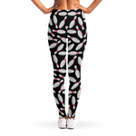Black Bowling Pins Pattern Print Women's Leggings