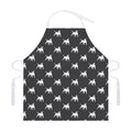 Black Bull Terrier Pattern Print Adjustable Apron