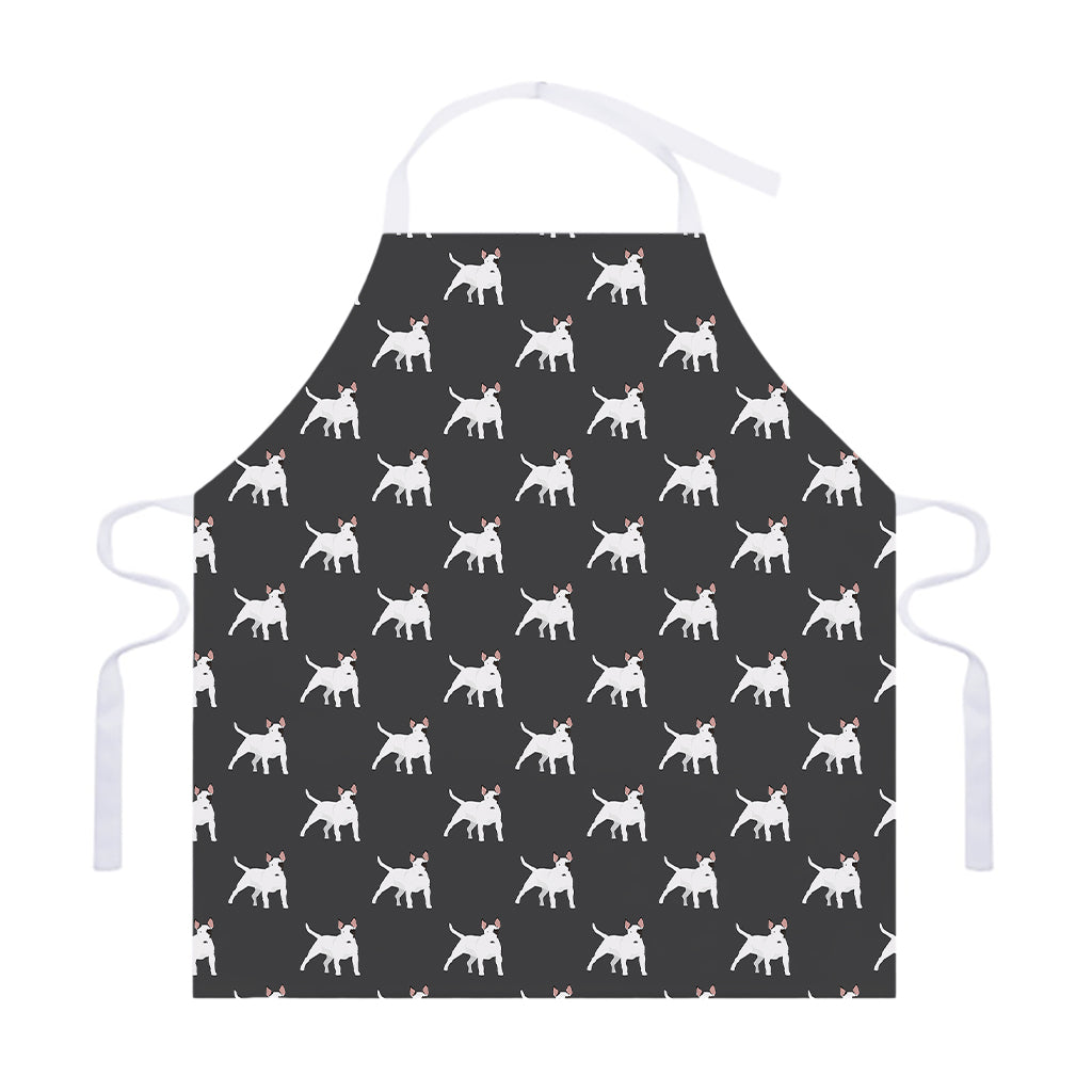 Black Bull Terrier Pattern Print Adjustable Apron