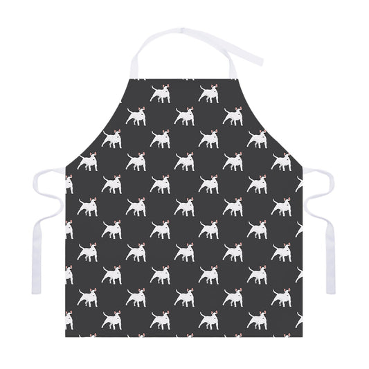 Black Bull Terrier Pattern Print Adjustable Apron