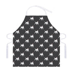 Black Bull Terrier Pattern Print Adjustable Apron