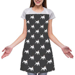 Black Bull Terrier Pattern Print Adjustable Apron