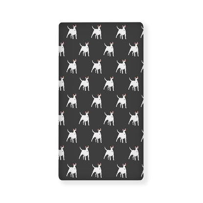 Black Bull Terrier Pattern Print Baby Crib Sheet