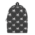 Black Bull Terrier Pattern Print School Backpack