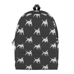 Black Bull Terrier Pattern Print Backpack