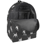 Black Bull Terrier Pattern Print Backpack