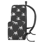 Black Bull Terrier Pattern Print Backpack