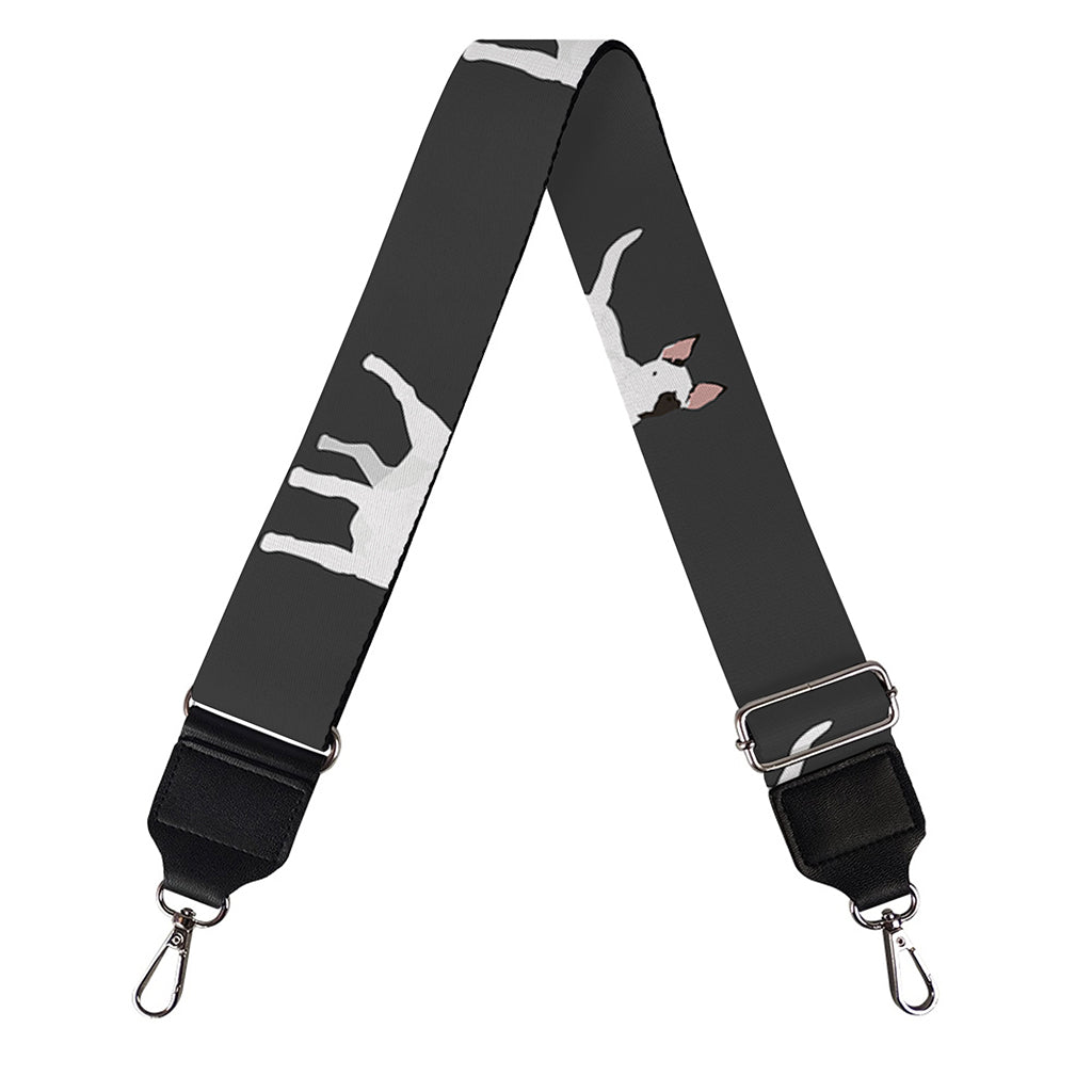 Black Bull Terrier Pattern Print Bag Strap