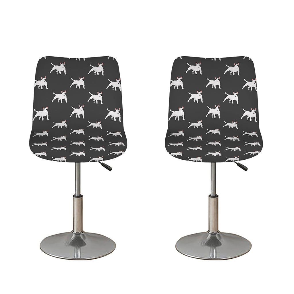 Black Bull Terrier Pattern Print Bar Stool Covers