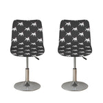 Black Bull Terrier Pattern Print Bar Stool Covers