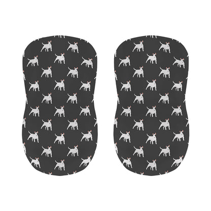Black Bull Terrier Pattern Print Bar Stool Covers