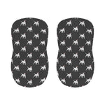 Black Bull Terrier Pattern Print Bar Stool Covers