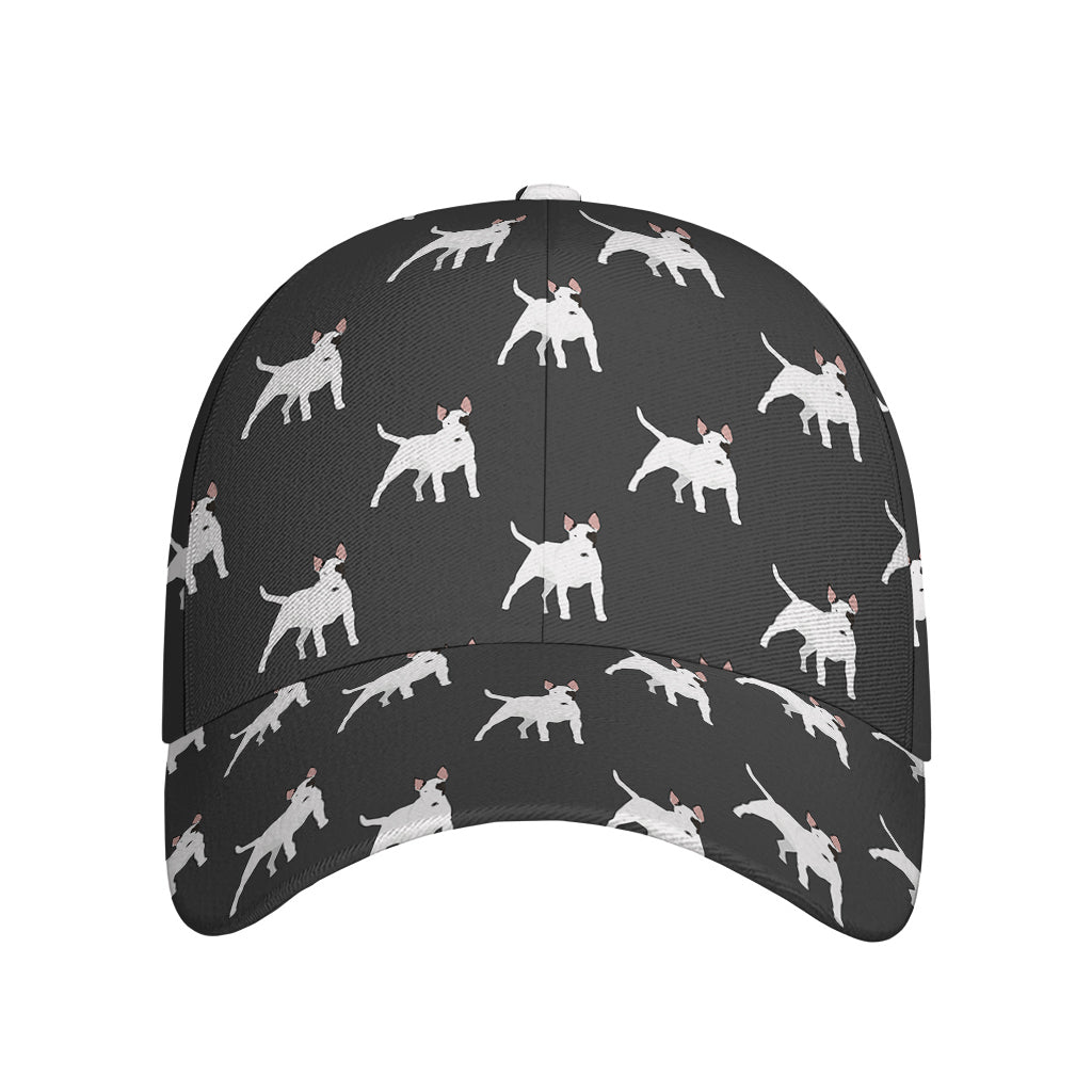 Black Bull Terrier Pattern Print Baseball Cap