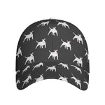 Black Bull Terrier Pattern Print Baseball Cap