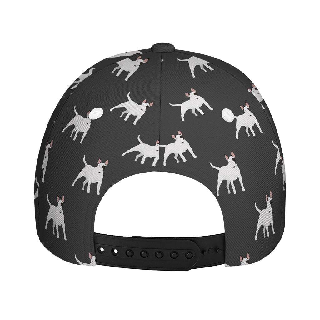 Black Bull Terrier Pattern Print Baseball Cap
