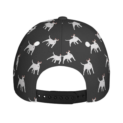 Black Bull Terrier Pattern Print Baseball Cap