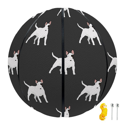 Black Bull Terrier Pattern Print Basketball