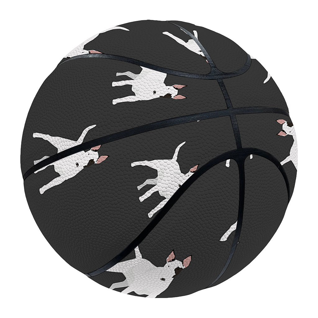 Black Bull Terrier Pattern Print Basketball