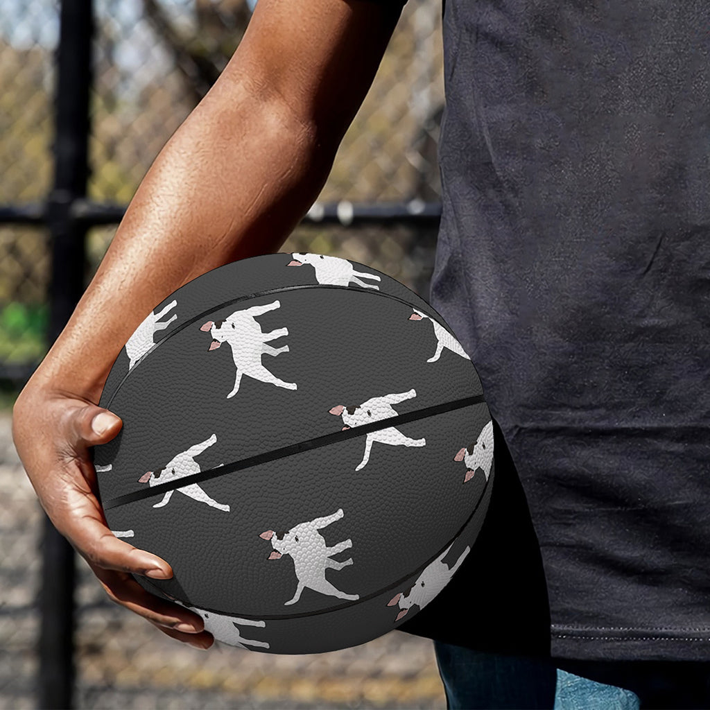 Black Bull Terrier Pattern Print Basketball