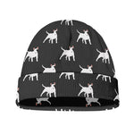 Black Bull Terrier Pattern Print Beanie