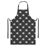 Black Bull Terrier Pattern Print Bib Apron With Pocket