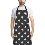 Black Bull Terrier Pattern Print Bib Apron With Pocket