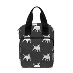 Black Bull Terrier Pattern Print Bible Tote Bag