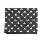 Black Bull Terrier Pattern Print Bifold Wallet