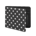 Black Bull Terrier Pattern Print Bifold Wallet