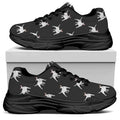 Black Bull Terrier Pattern Print Black Chunky Shoes